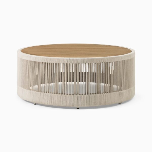 Laras Outdoor Round Coffee Table - Natural Finish