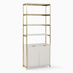 Raden Quinn Metal Bookshelf - White and Gold