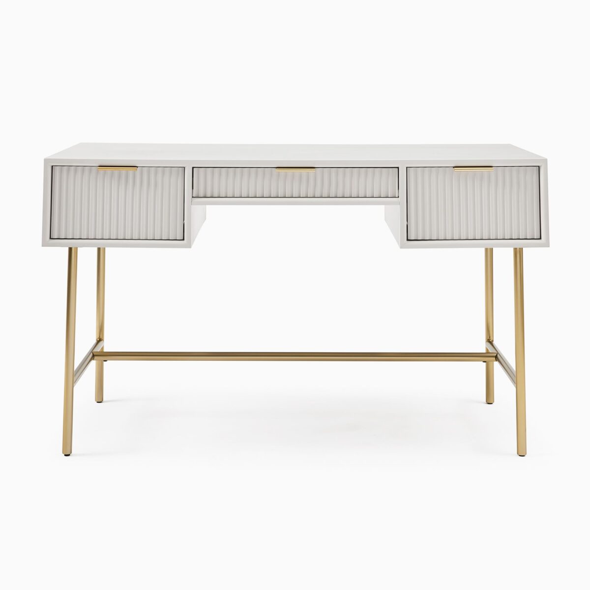Ken Dedes Modern Writing Desk - Gold Finish - Image 2
