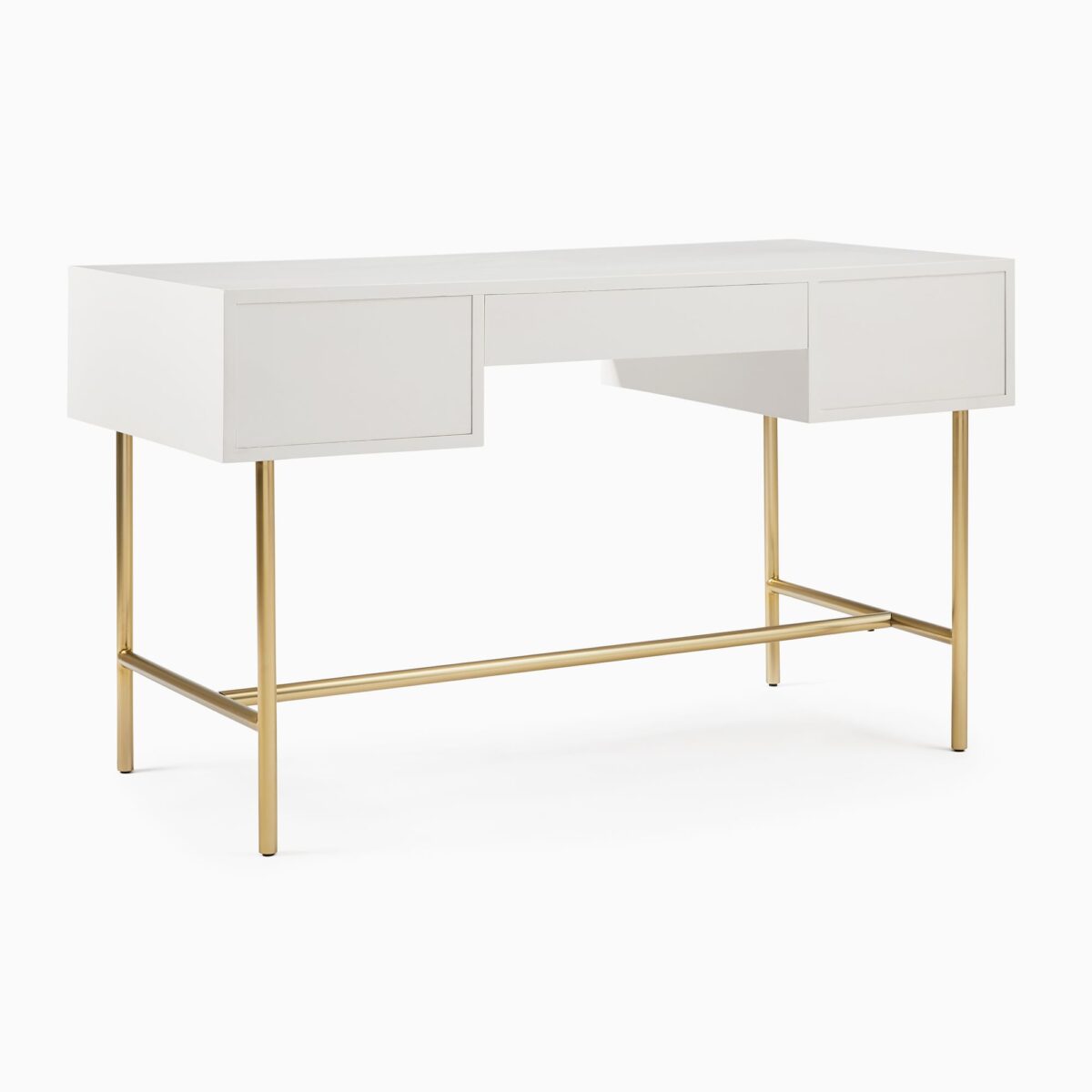 Ken Dedes Modern Writing Desk - Gold Finish - Image 4