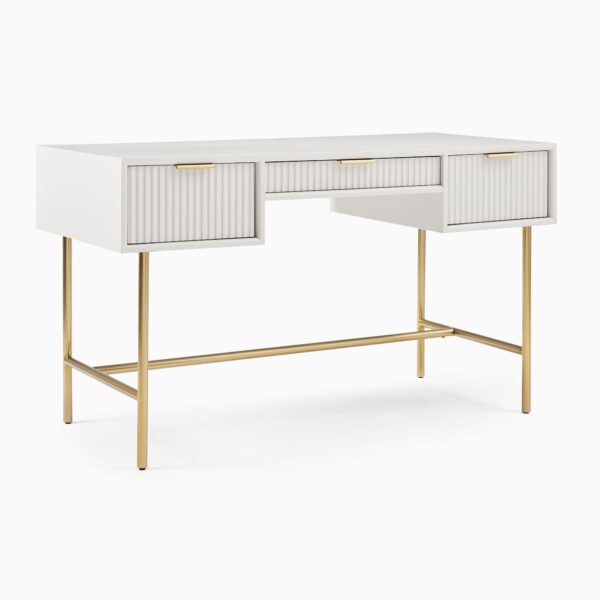 Ken Dedes Modern Writing Desk - Gold Finish