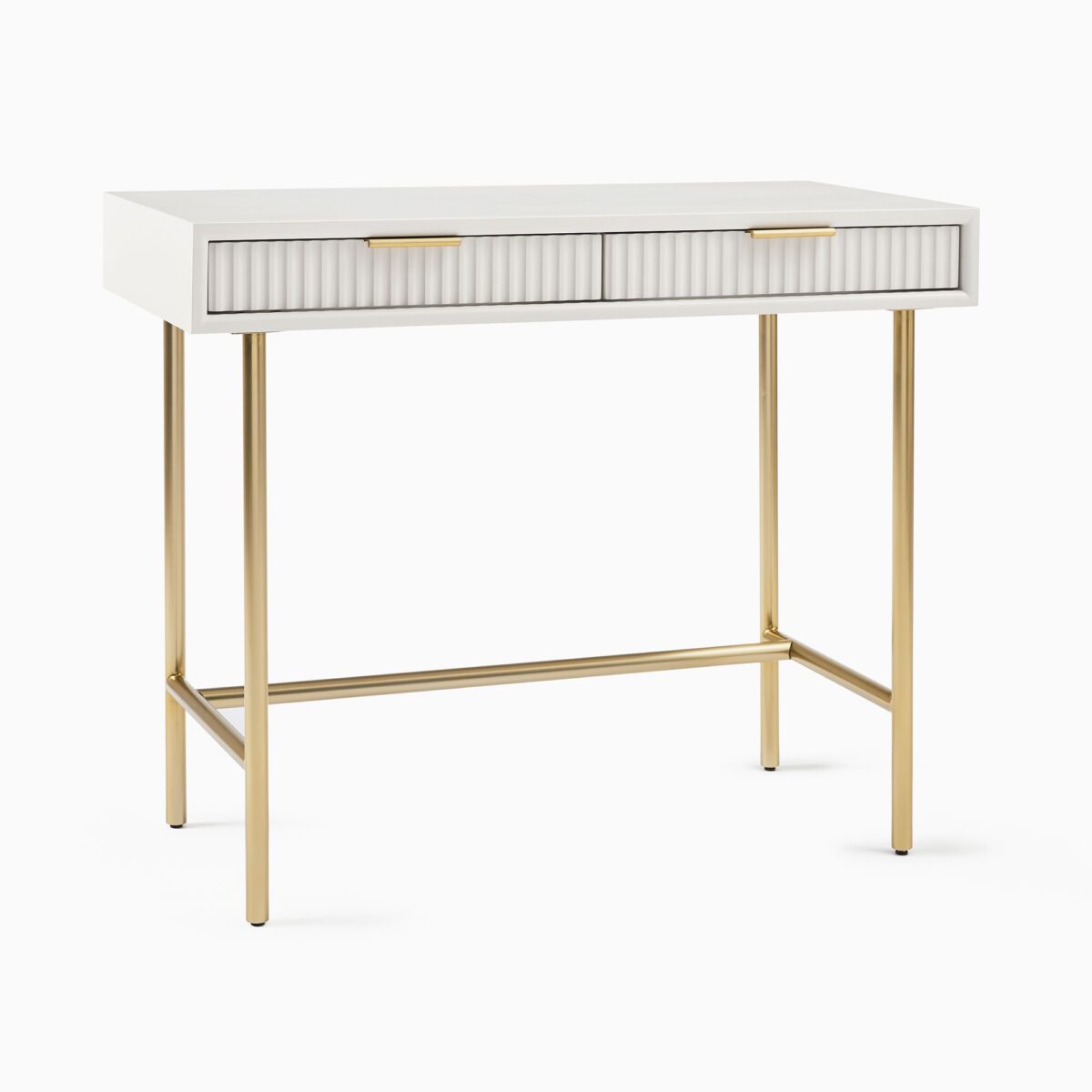 Raden Wijaya Modern Writing Desk - Gold Finish - Image 7
