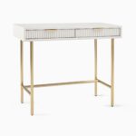 Raden Wijaya Modern Writing Desk - Gold Finish