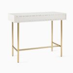 Raden Wijaya Modern Writing Desk - Gold Finish - Image 6