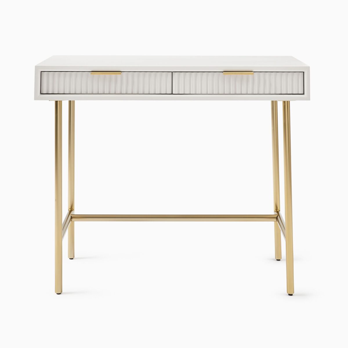 Raden Wijaya Modern Writing Desk - Gold Finish - Image 2