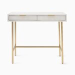 Raden Wijaya Modern Writing Desk - Gold Finish - Image 2