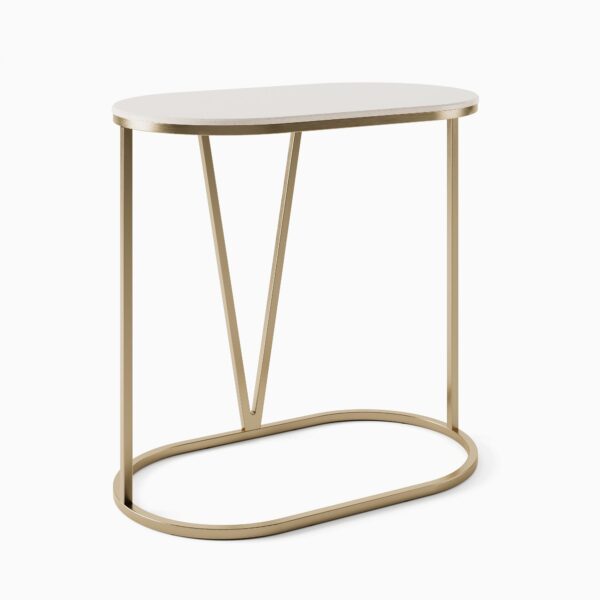Kartika C-Shaped Side Table - Quartz Finish