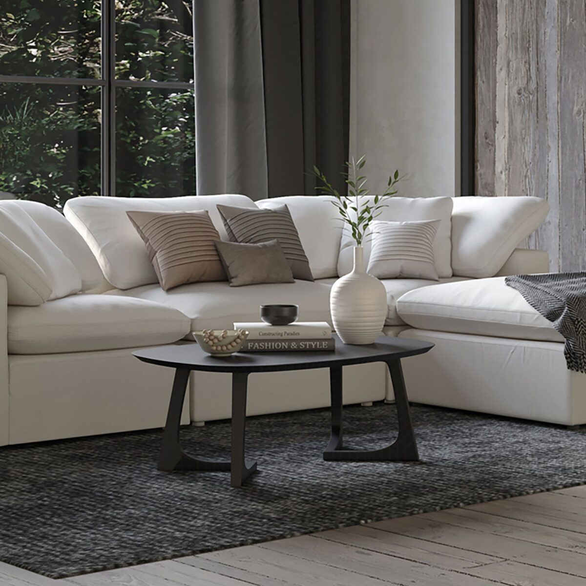 Sinta Oval Coffee Table - Black Finish - Image 5