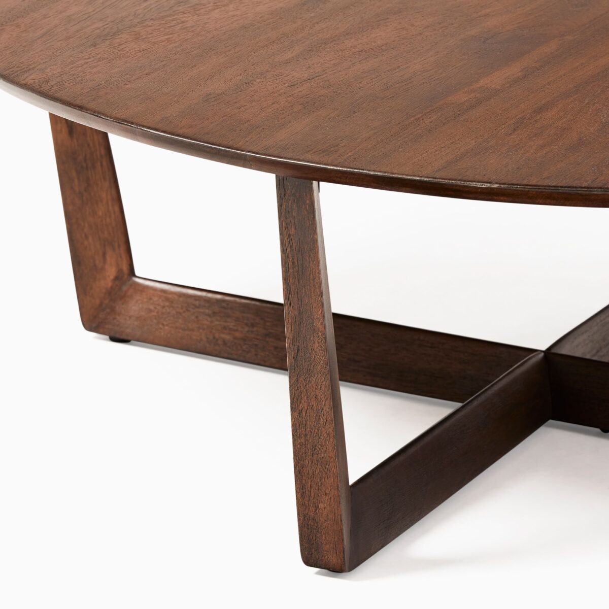 Kartini Teak Round Coffee Table - Mahogany Finish - Image 2