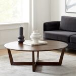 Kartini Teak Round Coffee Table - Mahogany Finish - Image 5