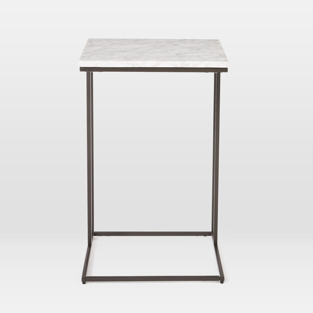 Aruna Marble Side Table - White and Black Finish - Image 3
