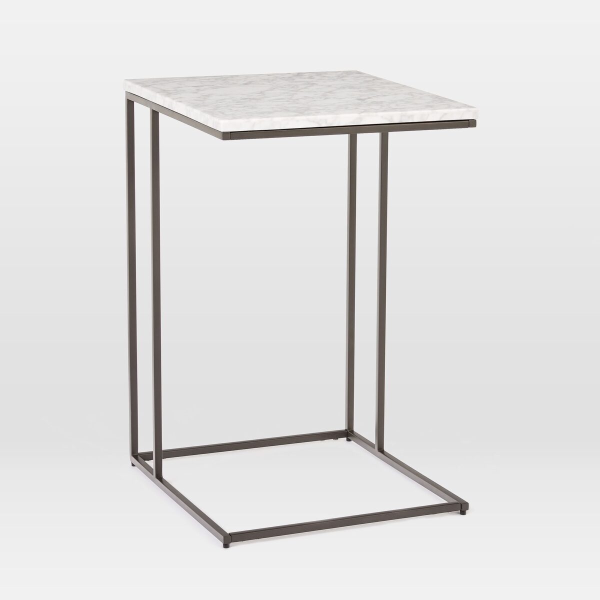 Aruna Marble Side Table - White and Black Finish - Image 4