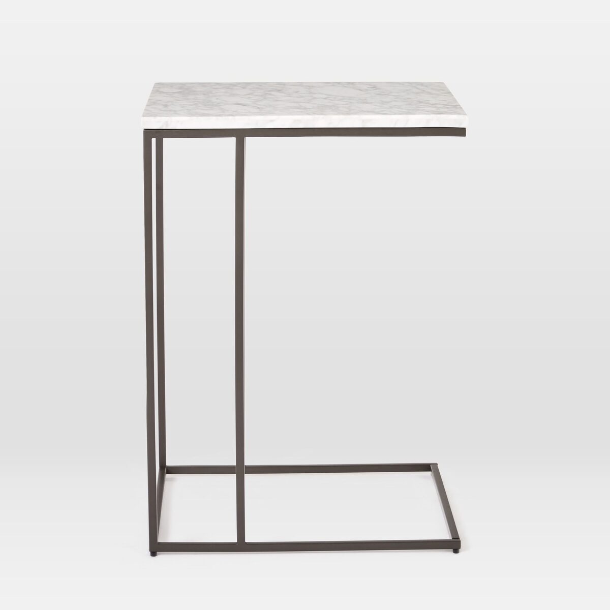 Aruna Marble Side Table - White and Black Finish - Image 2