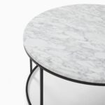 Gandaria Marble Round Coffee Table - Black Iron Finish - Image 2