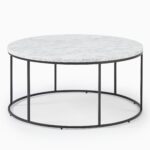 Gandaria Marble Round Coffee Table - Black Iron Finish