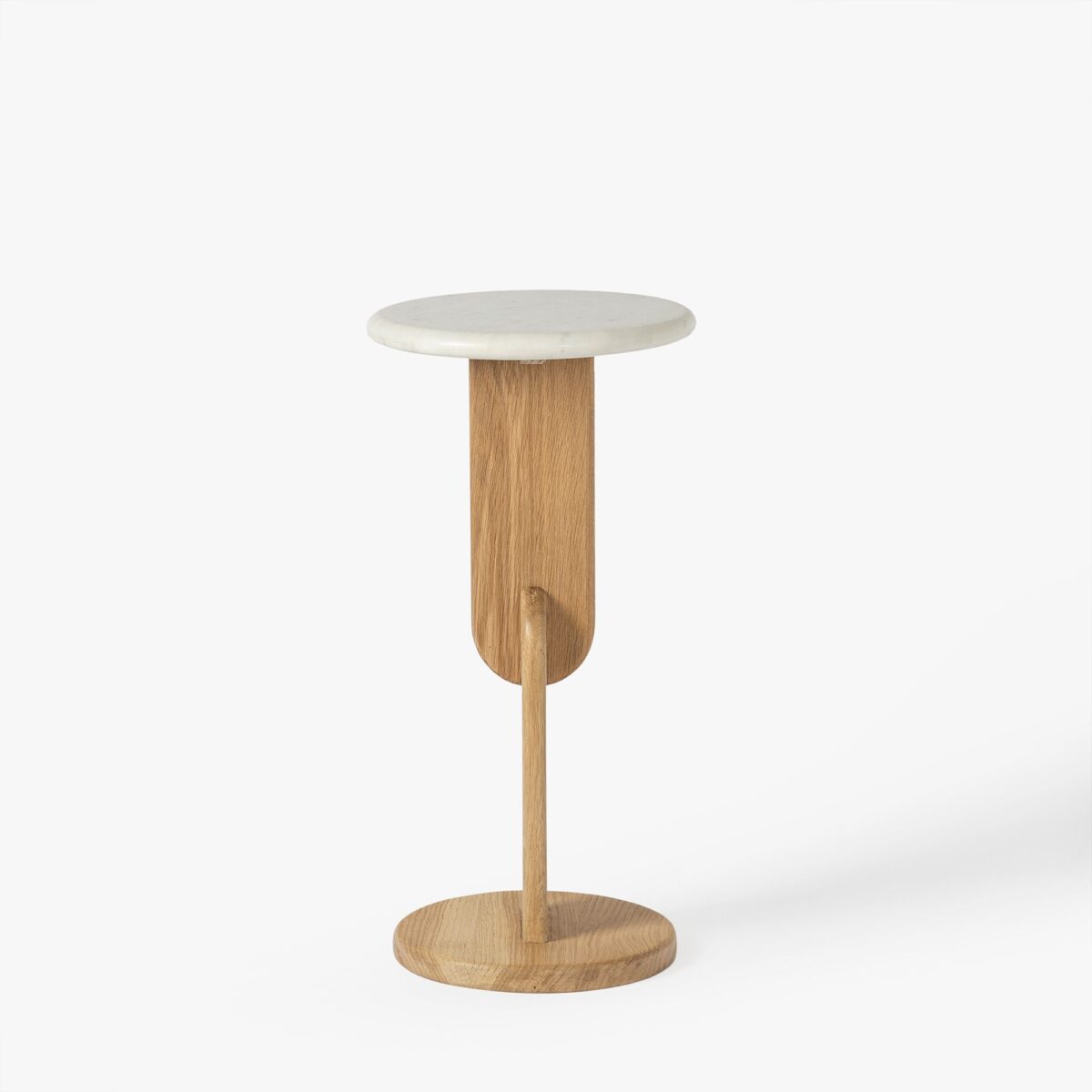 Citra Marble Side Table - Natural Oak Finish - Image 4