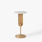 Citra Marble Side Table - Natural Oak Finish - Image 4