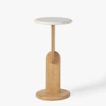 Citra Marble Side Table - Natural Oak Finish