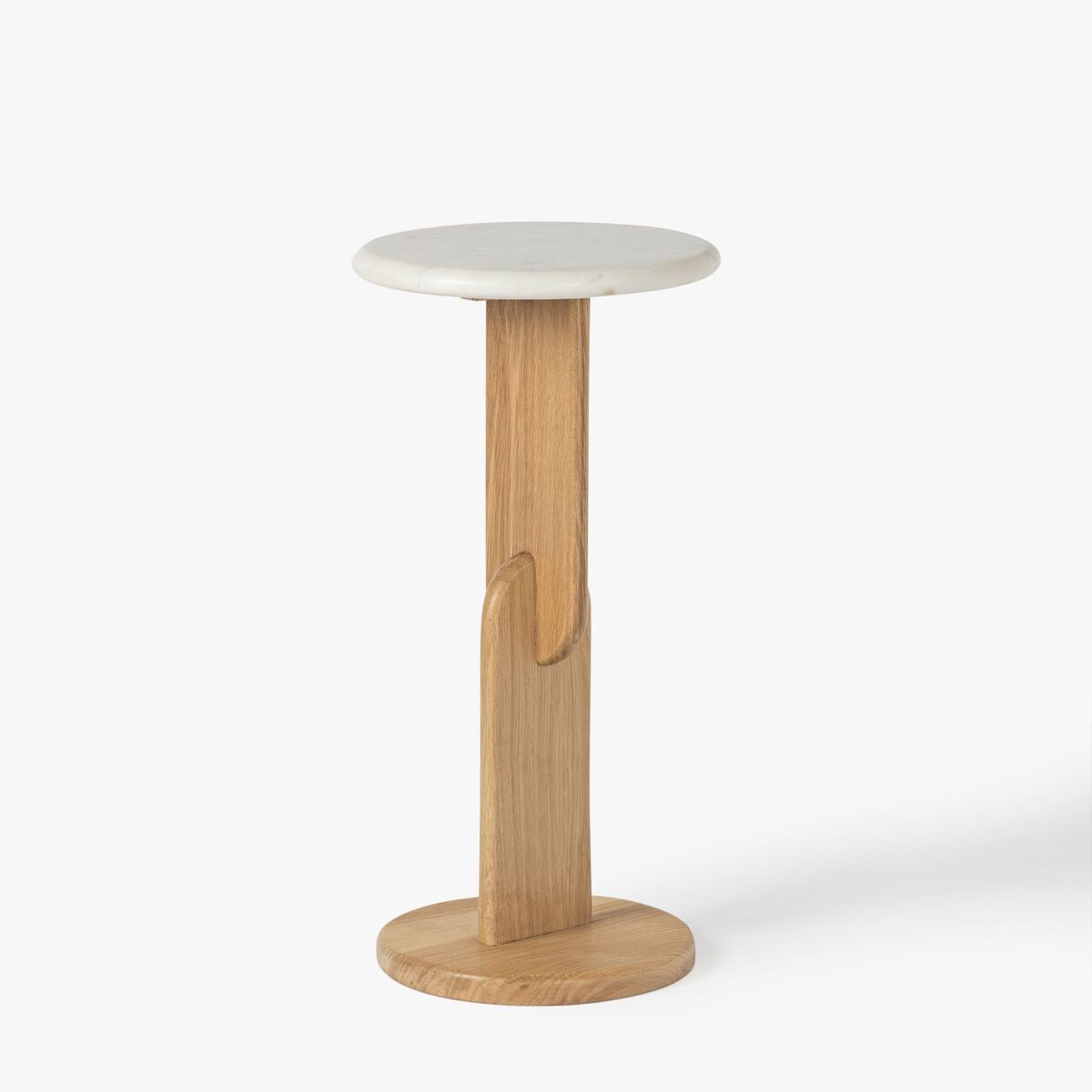 Citra Marble Side Table - Natural Oak Finish - Image 3