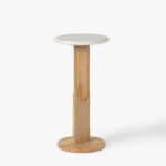 Citra Marble Side Table - Natural Oak Finish - Image 3