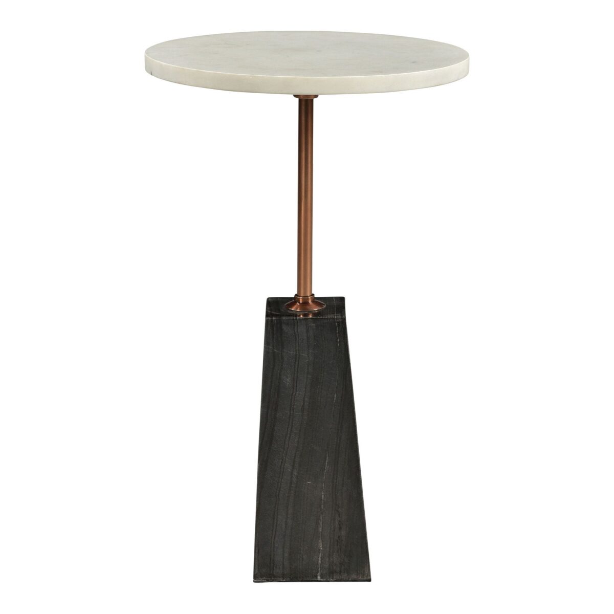 Nadia Marble Side Table - Modern Black and White Finish - Image 2