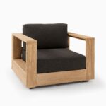 Gatra Teak Outdoor Lounge Chair Set - Charcoal Finish - Image 3
