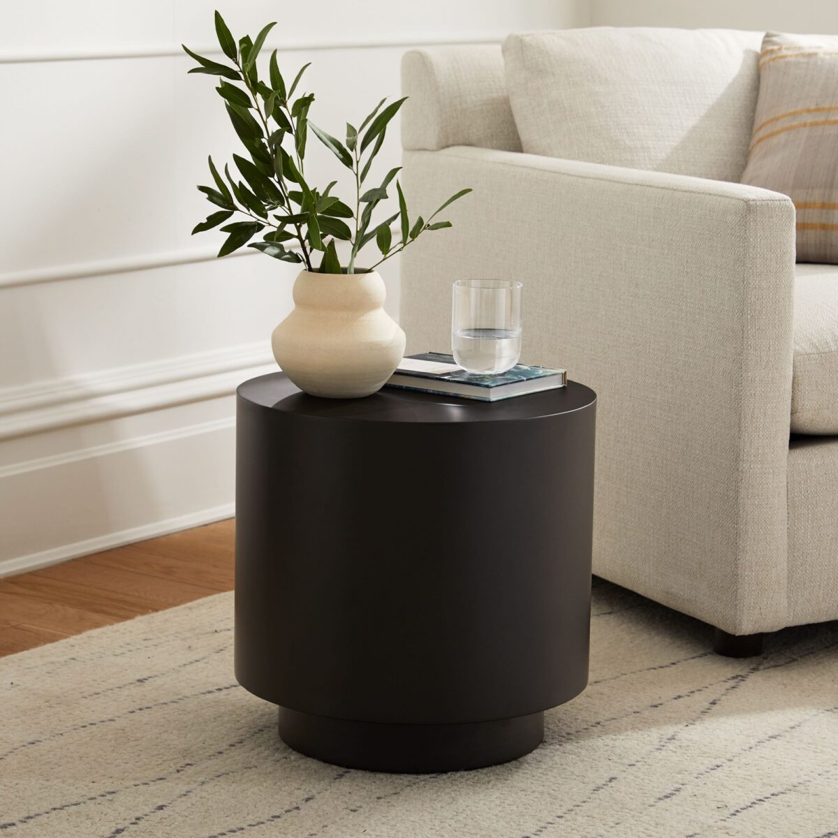 Tucker Drum Side Table - Black Finish - Image 4