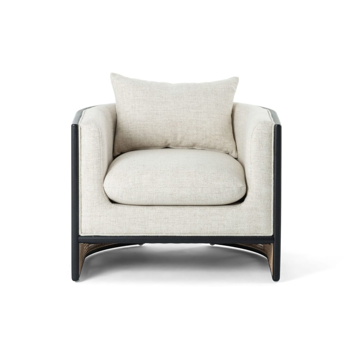 Cakra Rattan Teak Lounge Chair - Black Matte - Image 3