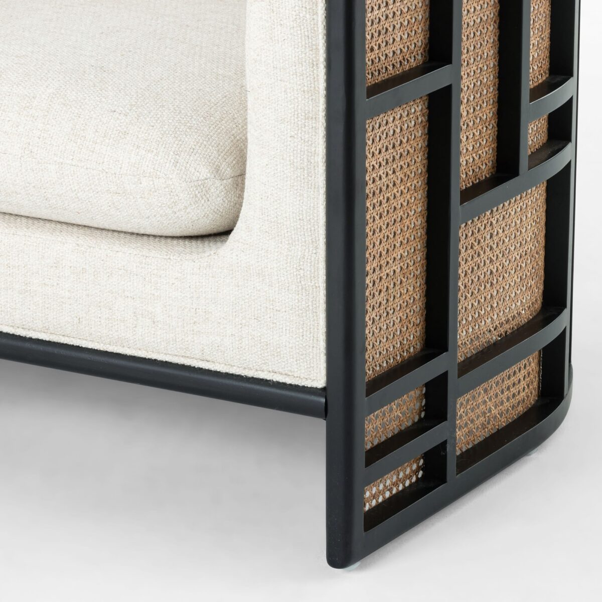 Cakra Rattan Teak Lounge Chair - Black Matte - Image 5