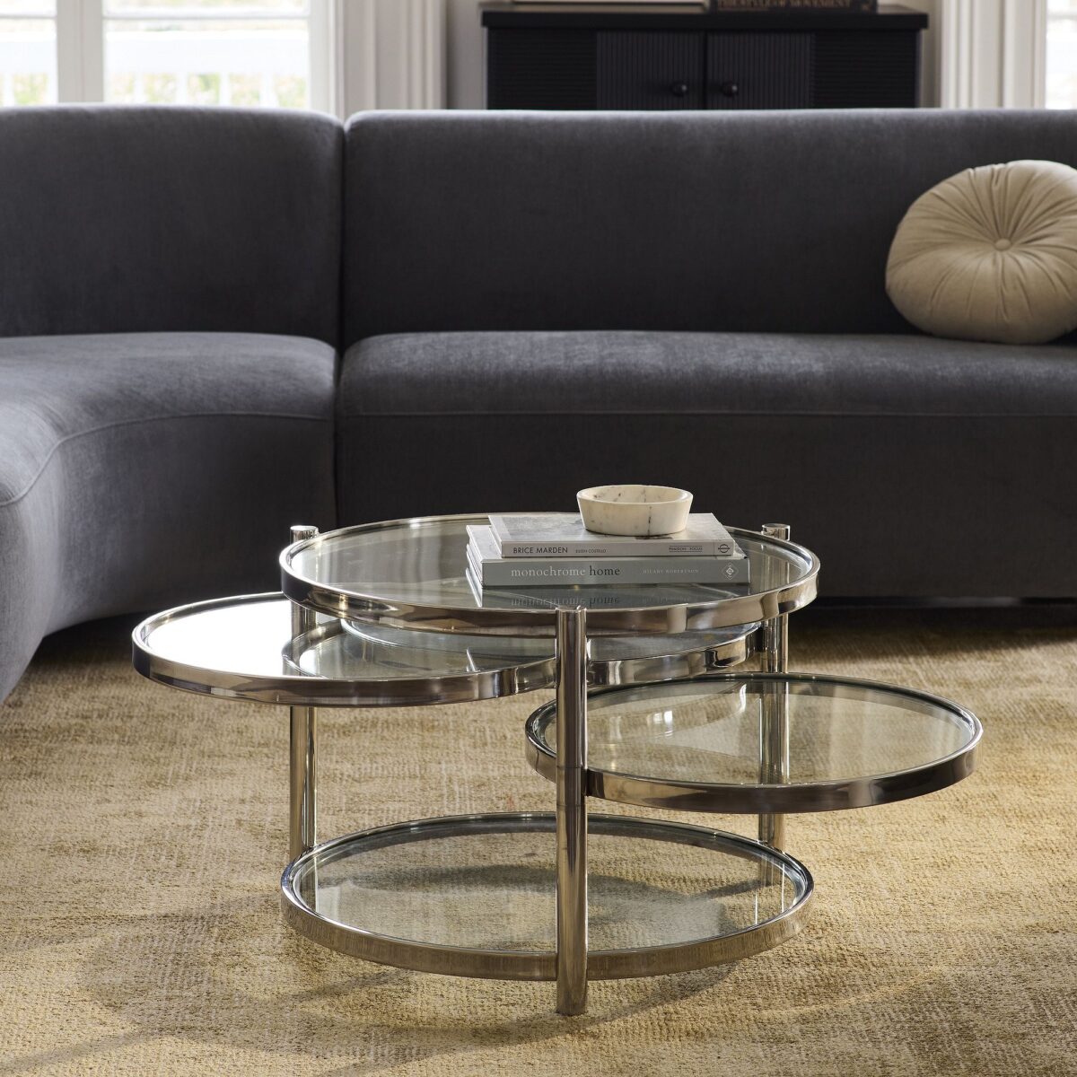 Ven Swivel Coffee Table - Chrome Finish - Image 5