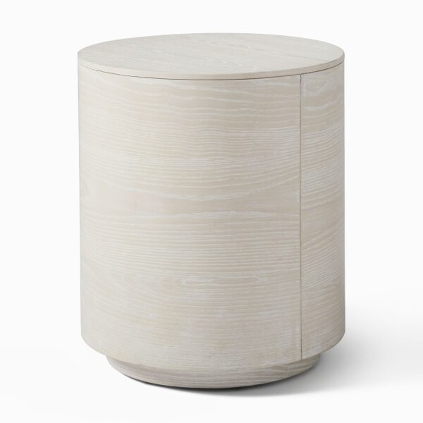 Nara Volume Side Table - Whitewash Finish