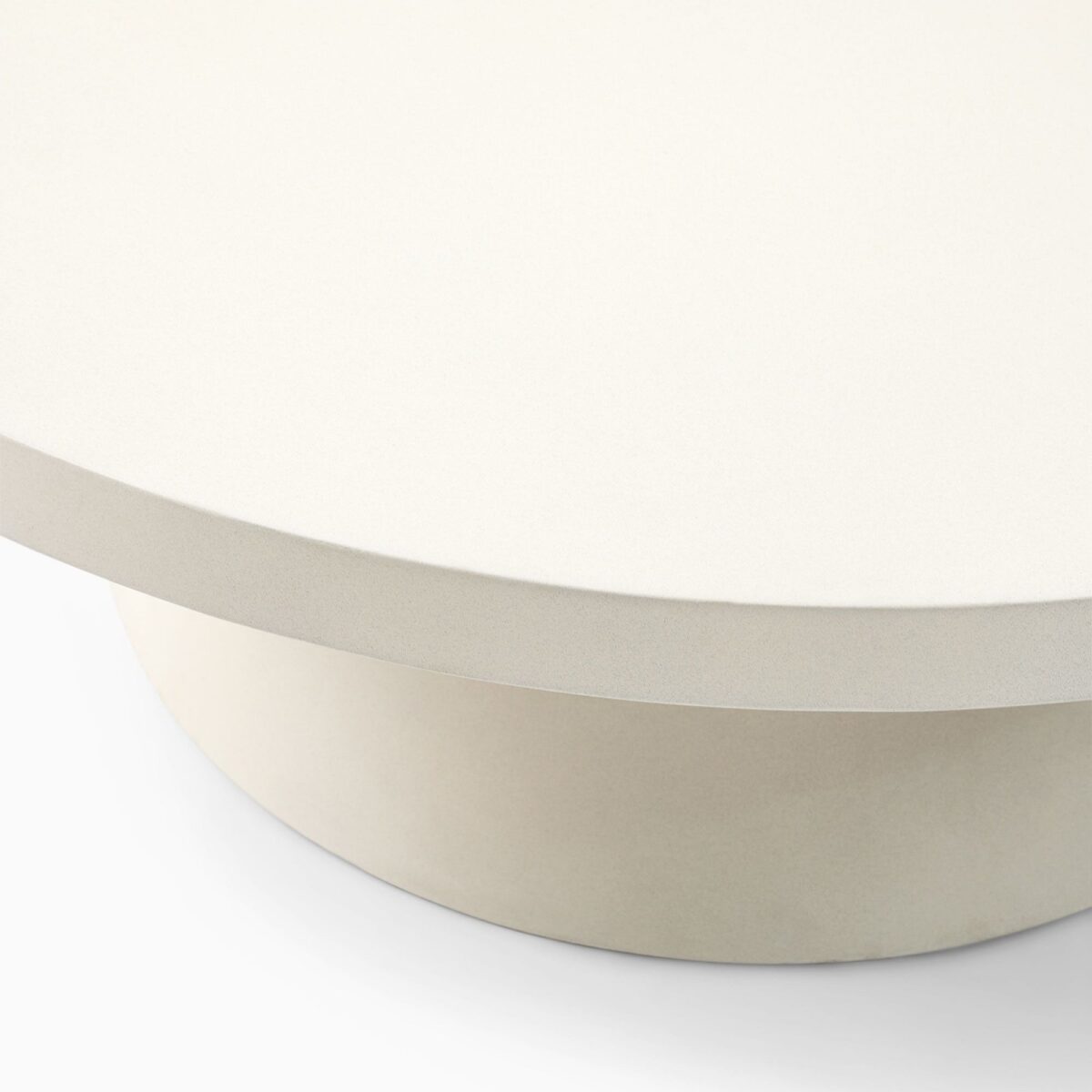 Damaris Concrete Pedestal Outdoor Coffee Table - Ivory Finish - Image 2