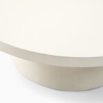 Damaris Concrete Pedestal Outdoor Coffee Table - Ivory Finish - Image 2