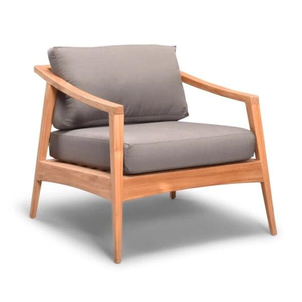Raka Teak Lounge Chair with Cushion - Natural Finish