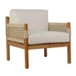 Dara Teak Lounge Chair with Woven Rope - Natural Finish