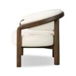 Dewi Linen Teak Lounge Chair - Ivory Finish - Image 2