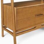 Rama Teak Ladder Bookshelf with Drawer - Natural Finish - Image 2