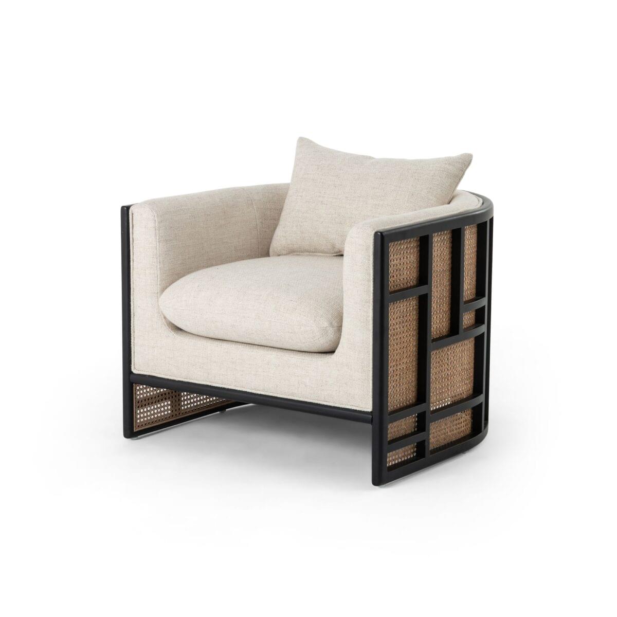 Cakra Rattan Teak Lounge Chair - Black Matte - Image 1